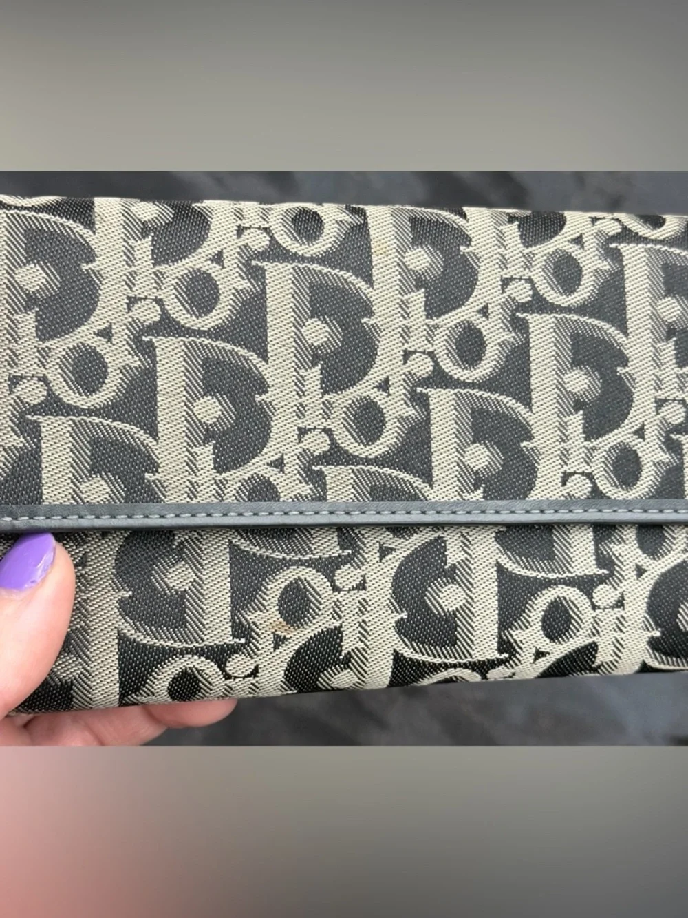 Christian Dior oblique jacquard long wallet